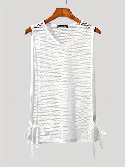 Herren Mesh-Top mit offenen Seiten – Moderner Streetstyle Look für Festivals und Partys