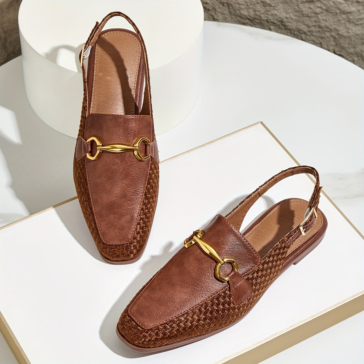 Damen Slingback-Loafer mit Pferdebit-Detail – Eleganter Business- und Freizeit-Schuh