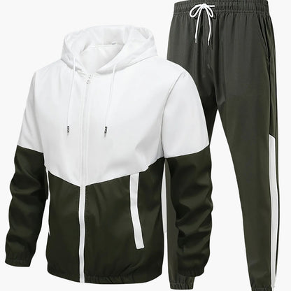 Herren Trainingsanzug Sportlich Zweiteiler Freizeit Jogginganzug mit Kapuze