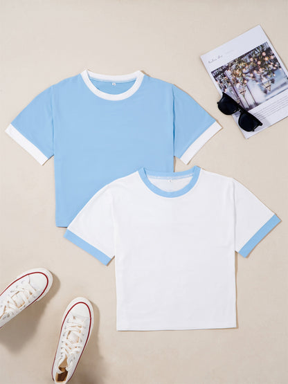 Unisex Kontrast-T-Shirt im modernen Casual-Stil – Perfekt für Alltag & Freizeit