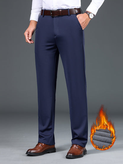 Herren Winterhose Business-Casual mit weichem Futter Grau