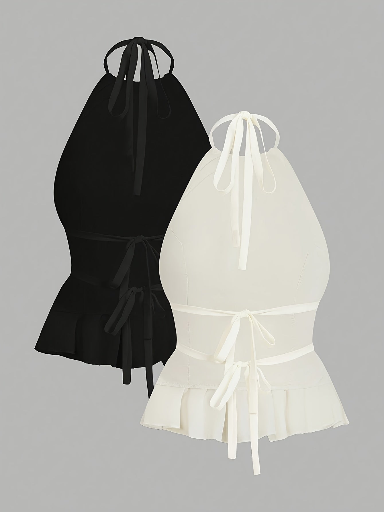 Damen Haltertop mit Raffungen und Schößchen – Elegantes Blusentop für Alltag und besondere Anlässe