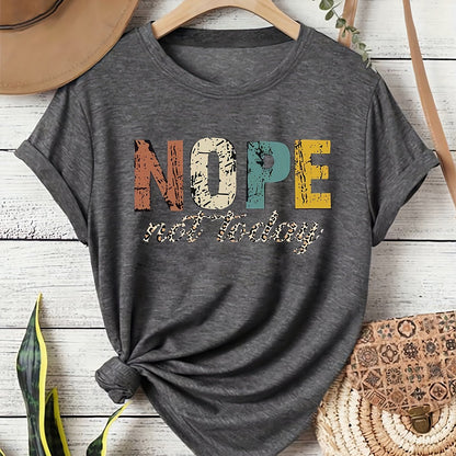 Damen Statement T-Shirt "NOPE Not Today" – Lockeres Freizeitshirt mit Spruch