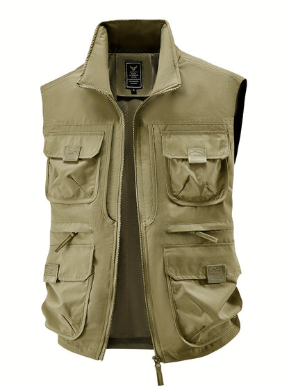 Herren Outdoor Weste mit Mehreren Taschen – Funktionelle Freizeit- und Angelweste