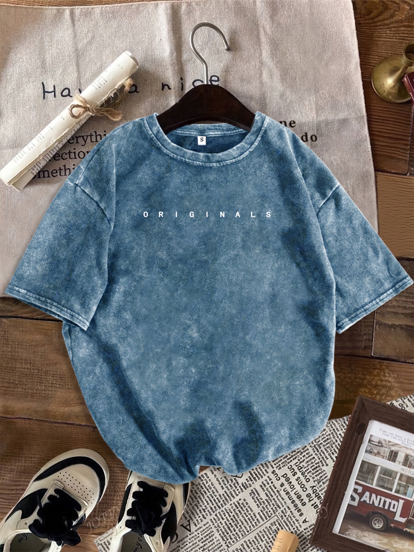 Damen Freizeit T-Shirt mit Print und High-Waist Jeansshorts – Urbaner Sommer-Look