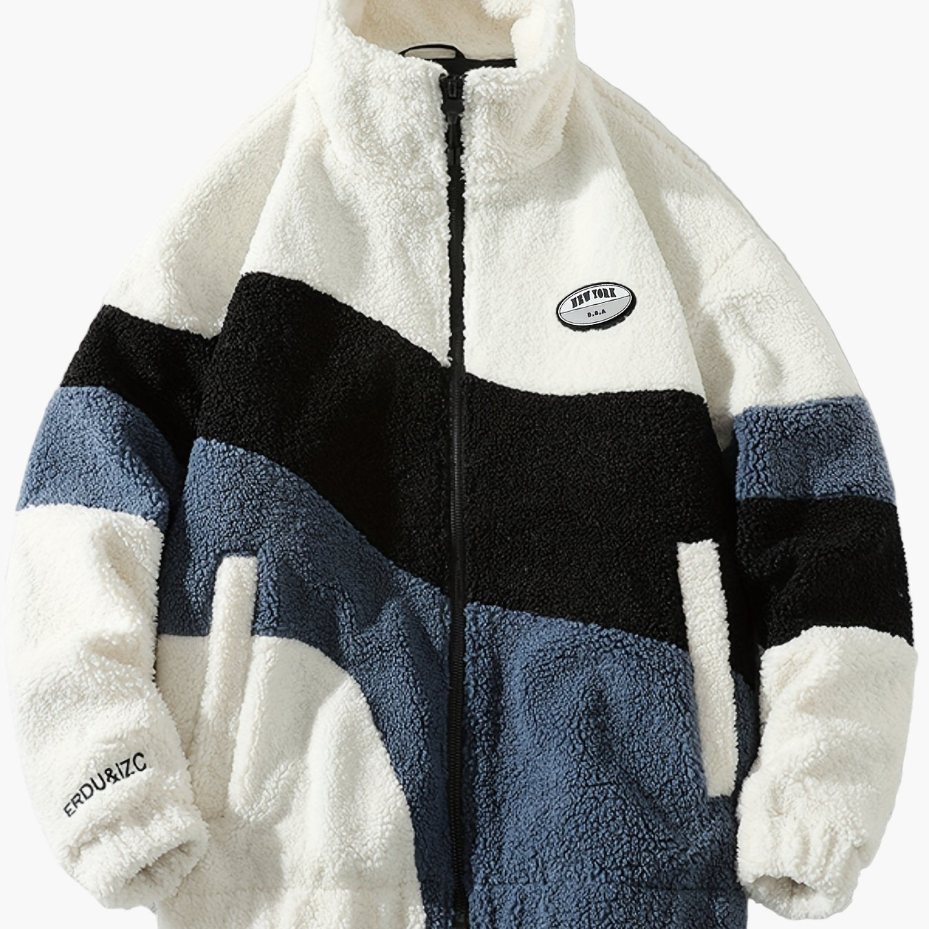 Herren Fleecejacke im Preppy Stil – Weicher Colorblock Softshell für Freizeit & Alltag