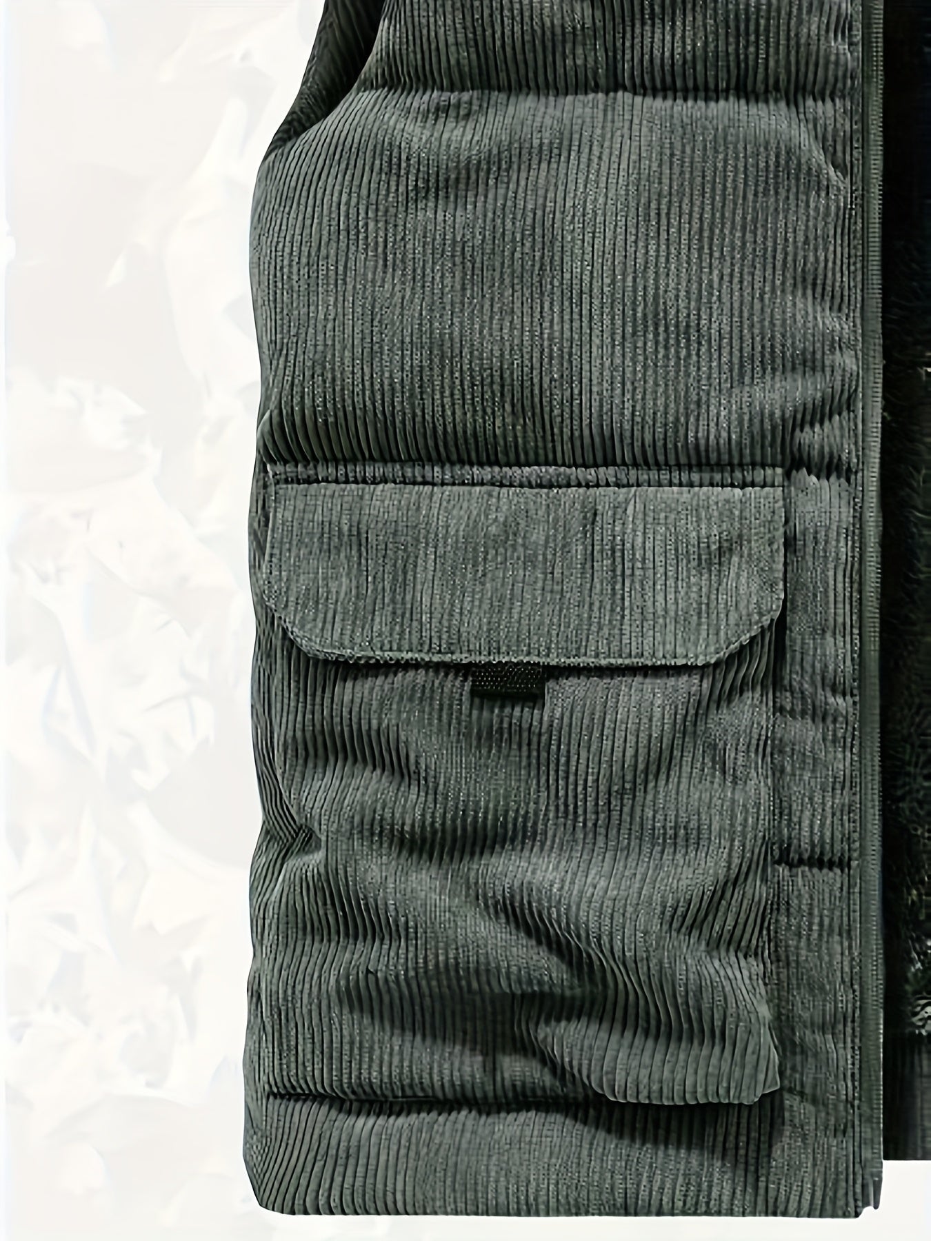 Cord Steppweste Herren gefüttert Reißverschluss Stehkragen Taschen
