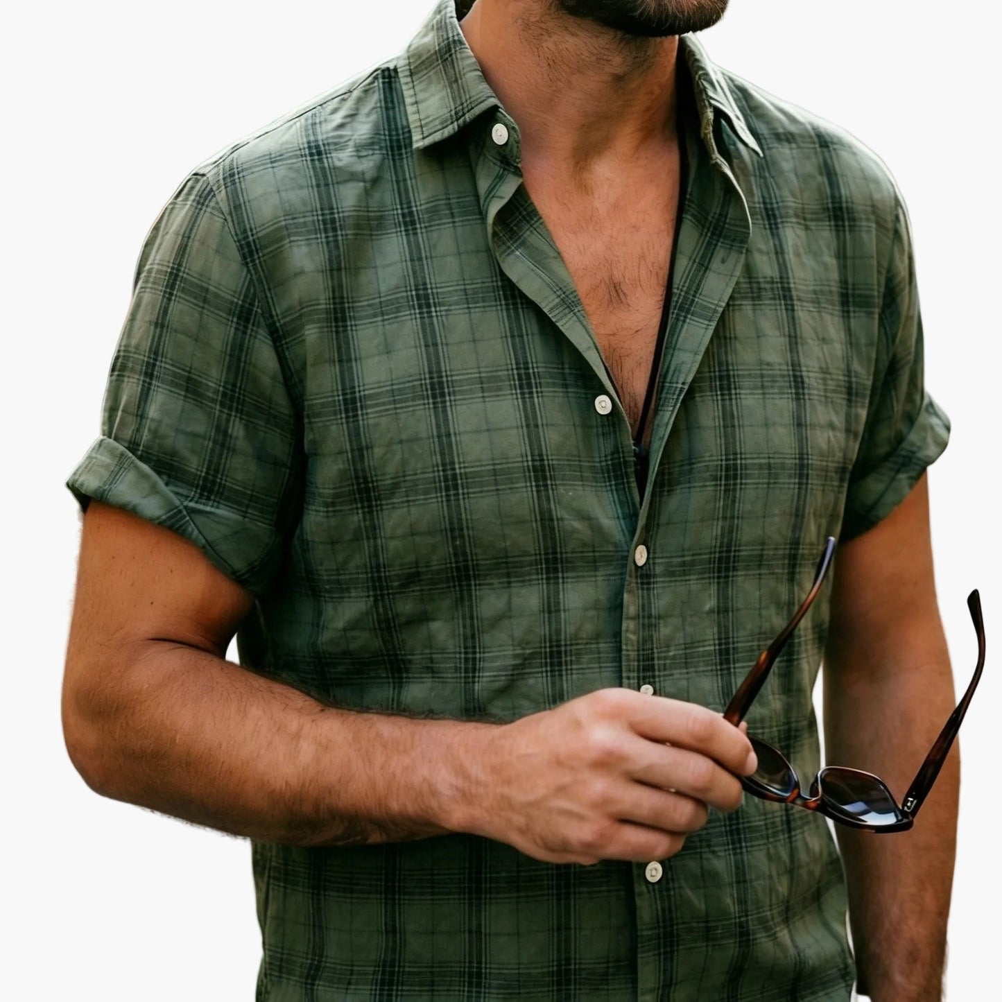 Herren Freizeit Kurzarm-Hemd im Karo-Design – Stilvolle Sommer-Mode für Alltag und Ausgehen