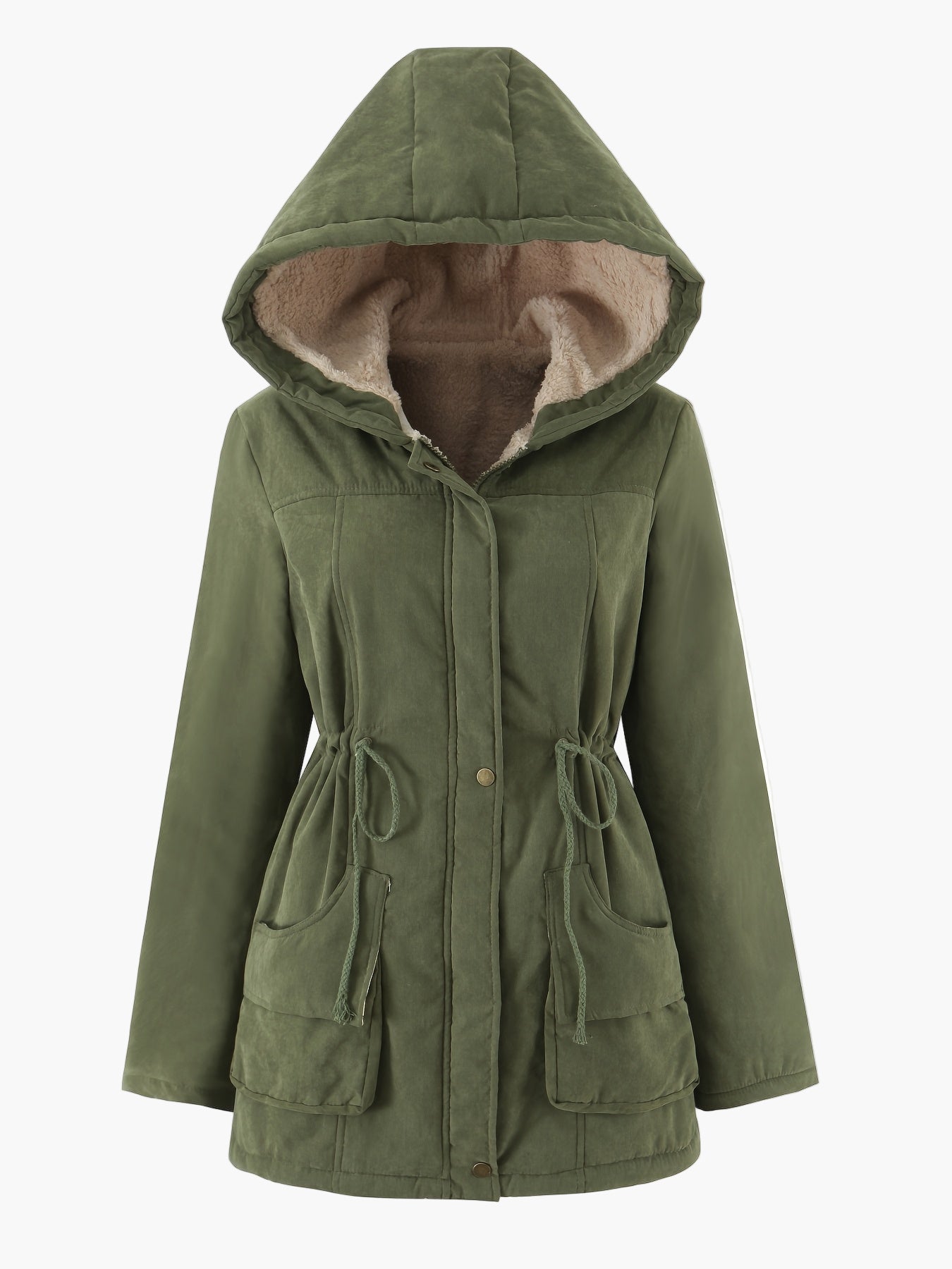 Damen Winterparka mit Kapuze und Fleece-Futter – Lässiger Outdoor-Mantel