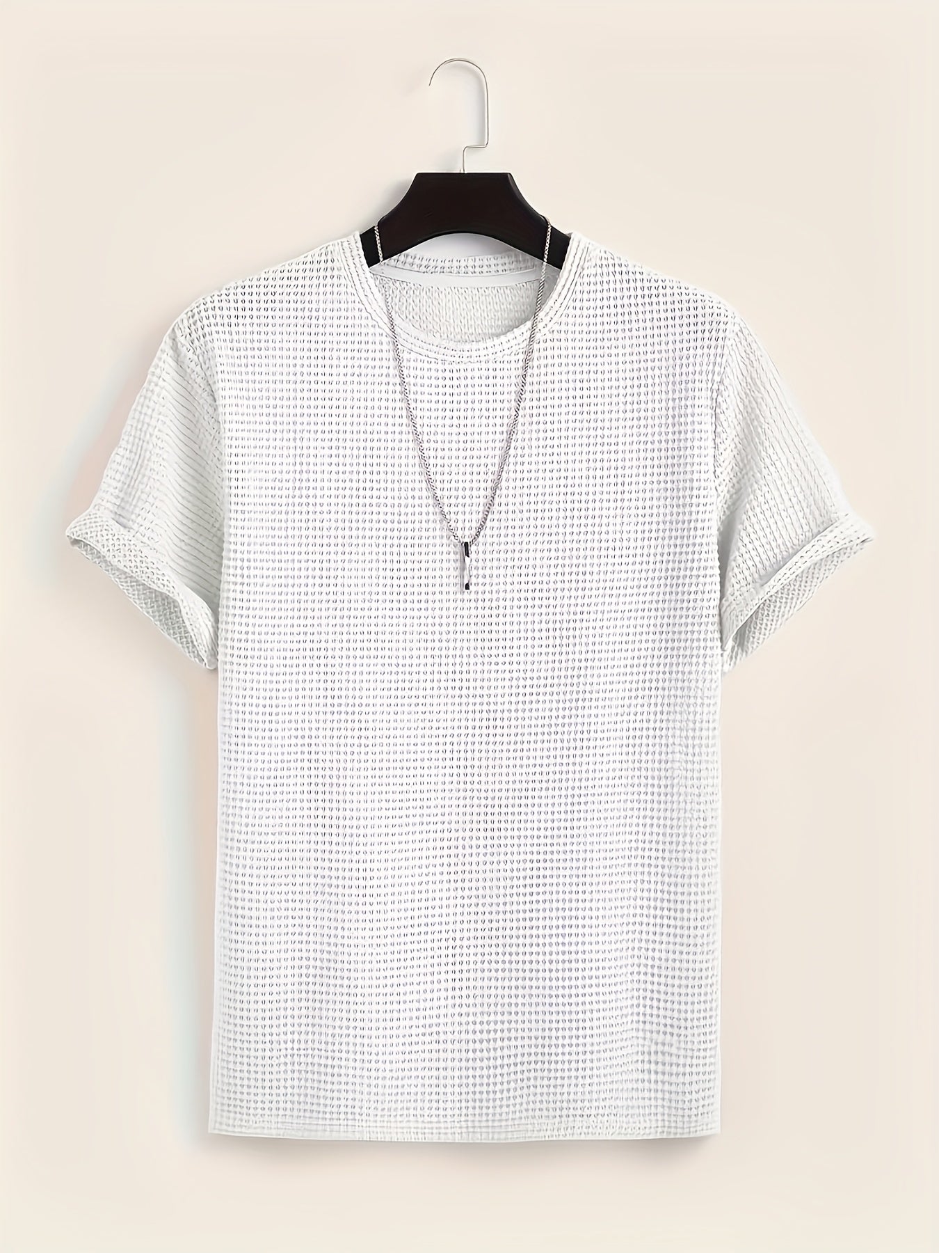 Herren T-Shirt mit Strukturmuster und modernem Kurzarm-Design – Lässiges Sommer-Essential für stilvolle Looks