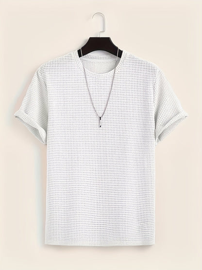 Herren T-Shirt mit Strukturmuster und modernem Kurzarm-Design – Lässiges Sommer-Essential für stilvolle Looks
