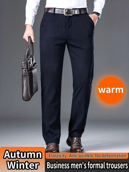 Herren Kordhose, gerade geschnitten, warm, Business Anzughose