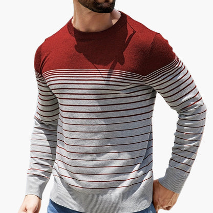 Herren Strickpullover mit Streifenmuster – Modischer Freizeit-Look für Alltag und Büro