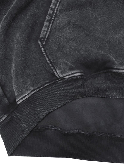 Unisex Oversize Hoodie mit Kapuze, Kängurutasche und Kordelzug in Dunkelgrau