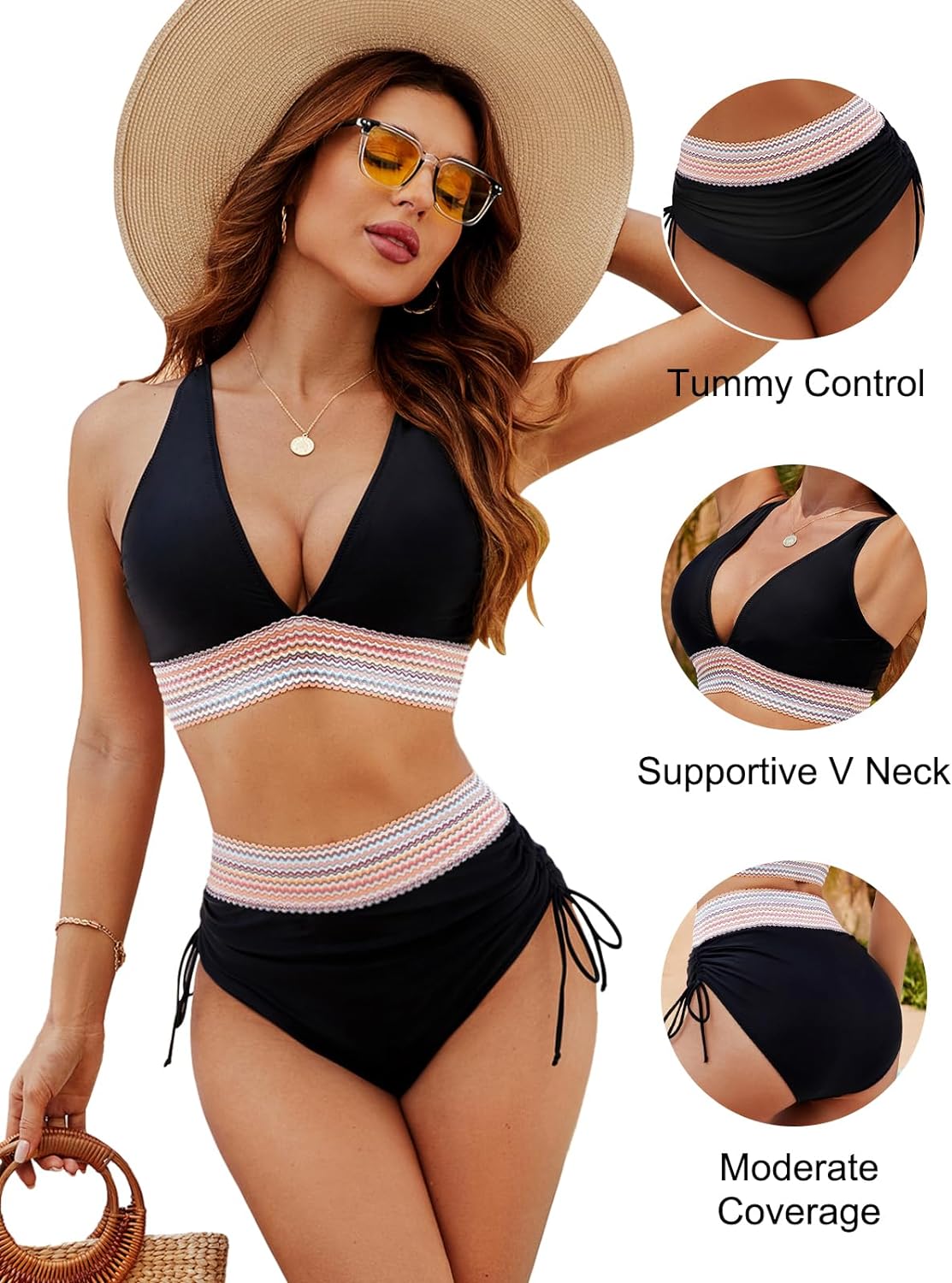 Damen Bikini Set Hochtailliert – Figurformend, Stilvoll & Komfortabel für Strand und Pool
