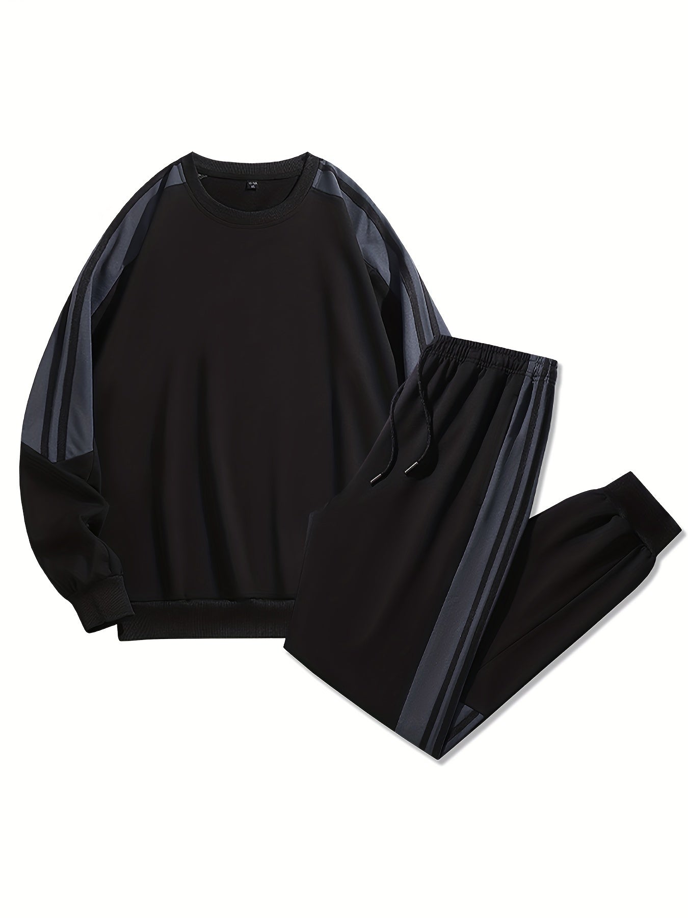 Herren Trainingsanzug Freizeit Sport Set – Bequemes Sweatshirt und Jogginghose im modernen Streifen-Design
