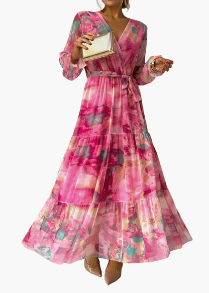 Damen Maxikleid Wickelkleid Elegant Boho Stil – Perfekt für Feste und besondere Anlässe