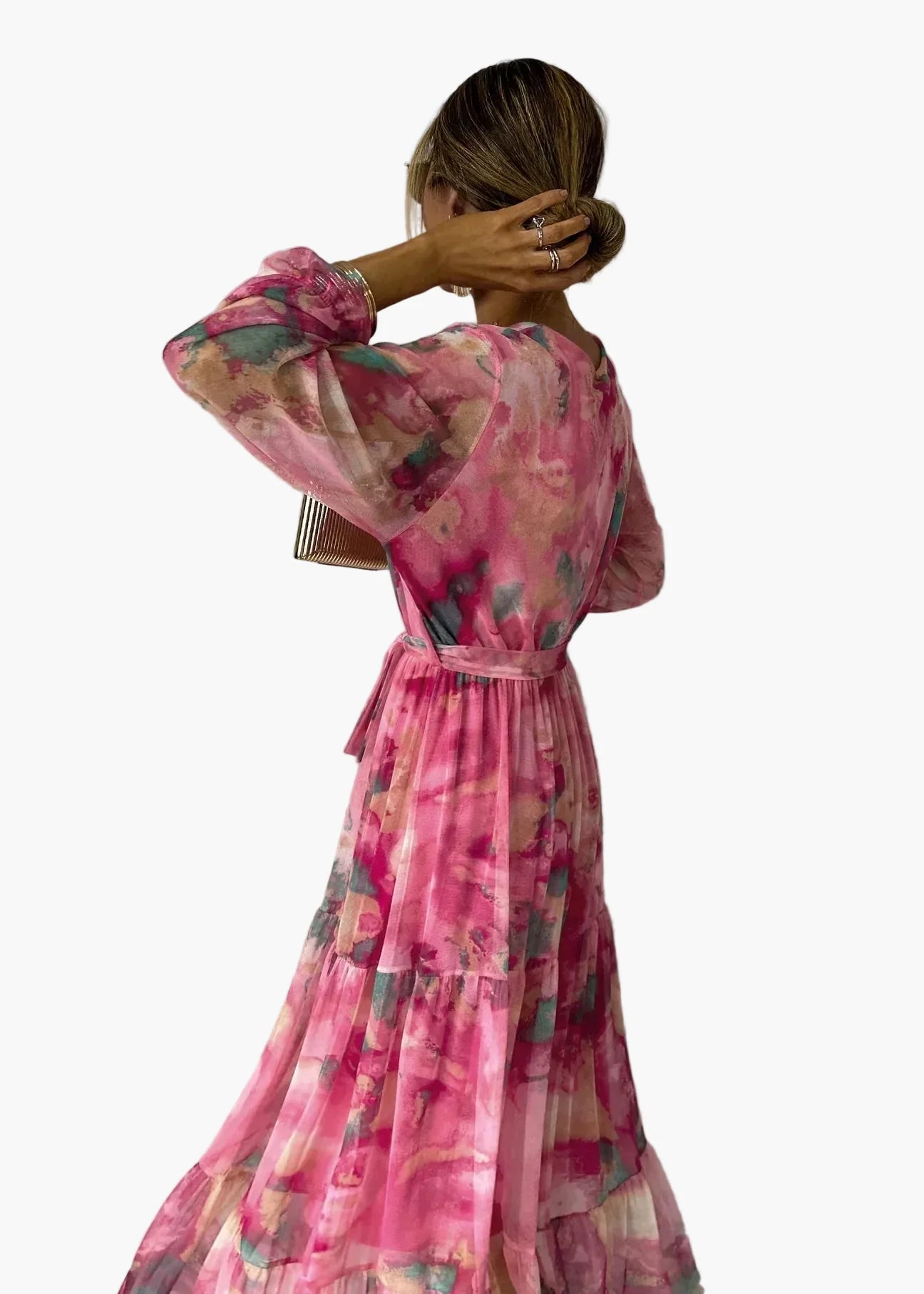 Damen Maxikleid Wickelkleid Elegant Boho Stil – Perfekt für Feste und besondere Anlässe