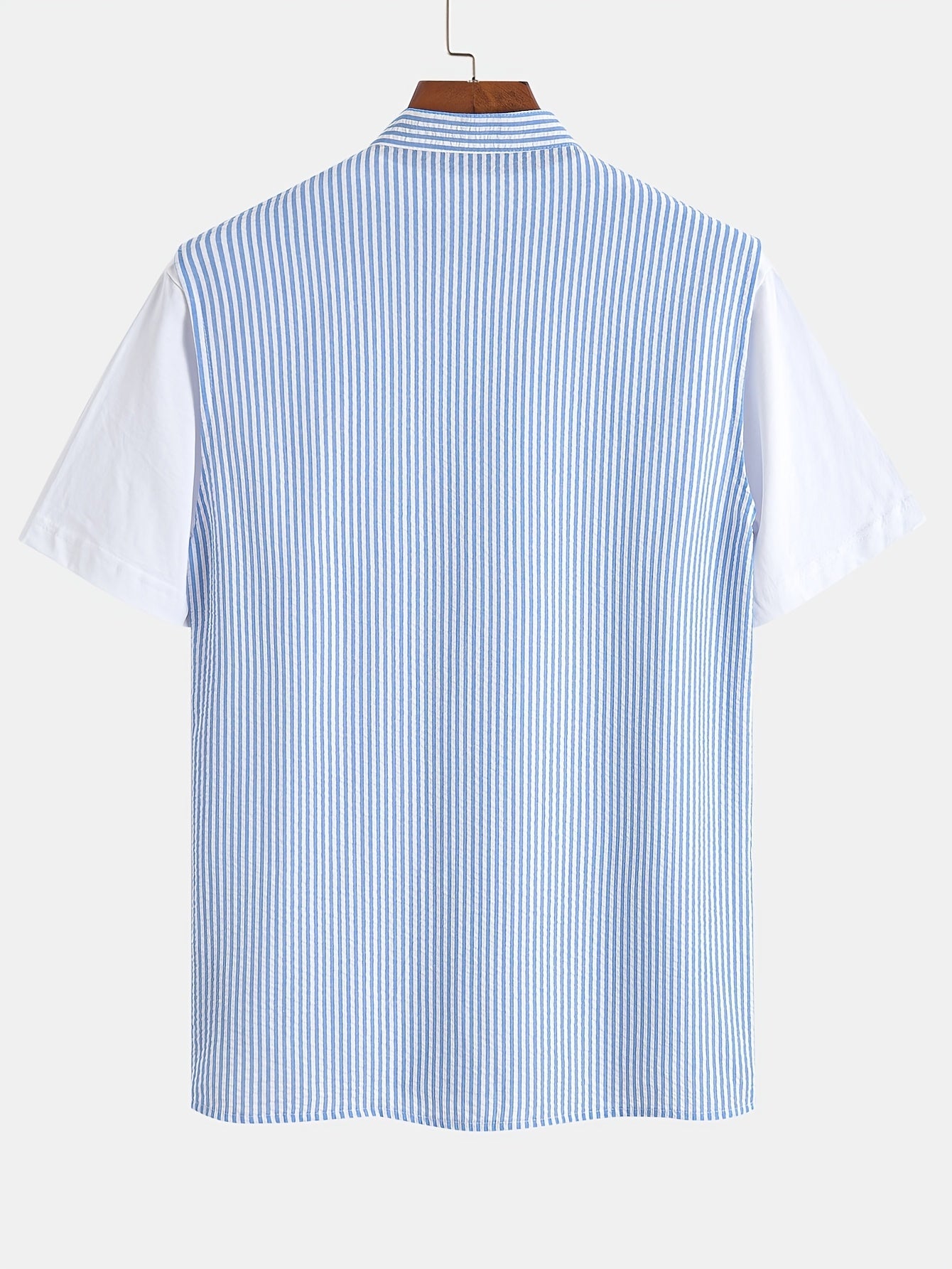Herren Ärmelloses Streifenhemd im modernen Henley-Stil für Freizeit und Alltag
