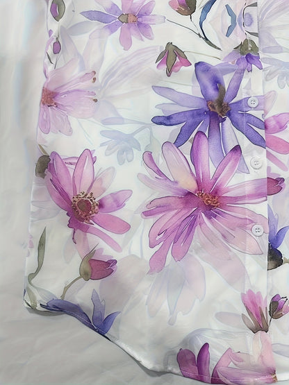 Damen Blusenshirt mit Blumenmuster – Elegante Freizeitmode für Frühling und Sommer
