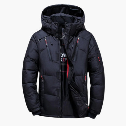 Herren-Winterjacke mit Kapuze und funktionalem Design