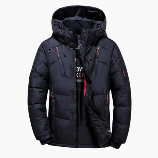 Herren-Winterjacke mit Kapuze und funktionalem Design