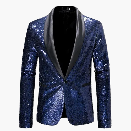 Herren Luxus Pailletten Sakko Blazer für Party und Bühne – Elegantes Glitzer-Design
