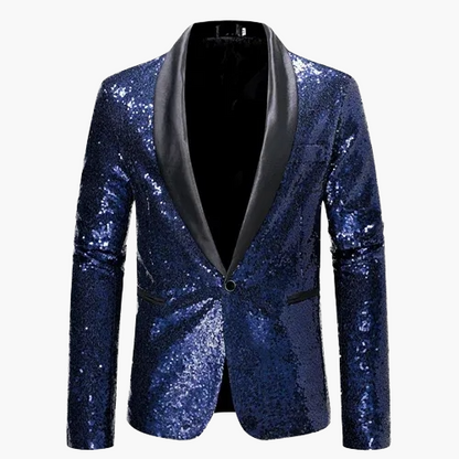Herren Luxus Pailletten Sakko Blazer für Party und Bühne – Elegantes Glitzer-Design