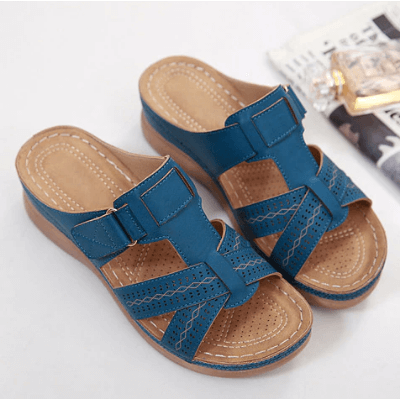 Damen Komfort-Sandalen Slip-On mit Keilabsatz – Bequeme Freizeitschuhe für Alltag und Reisen