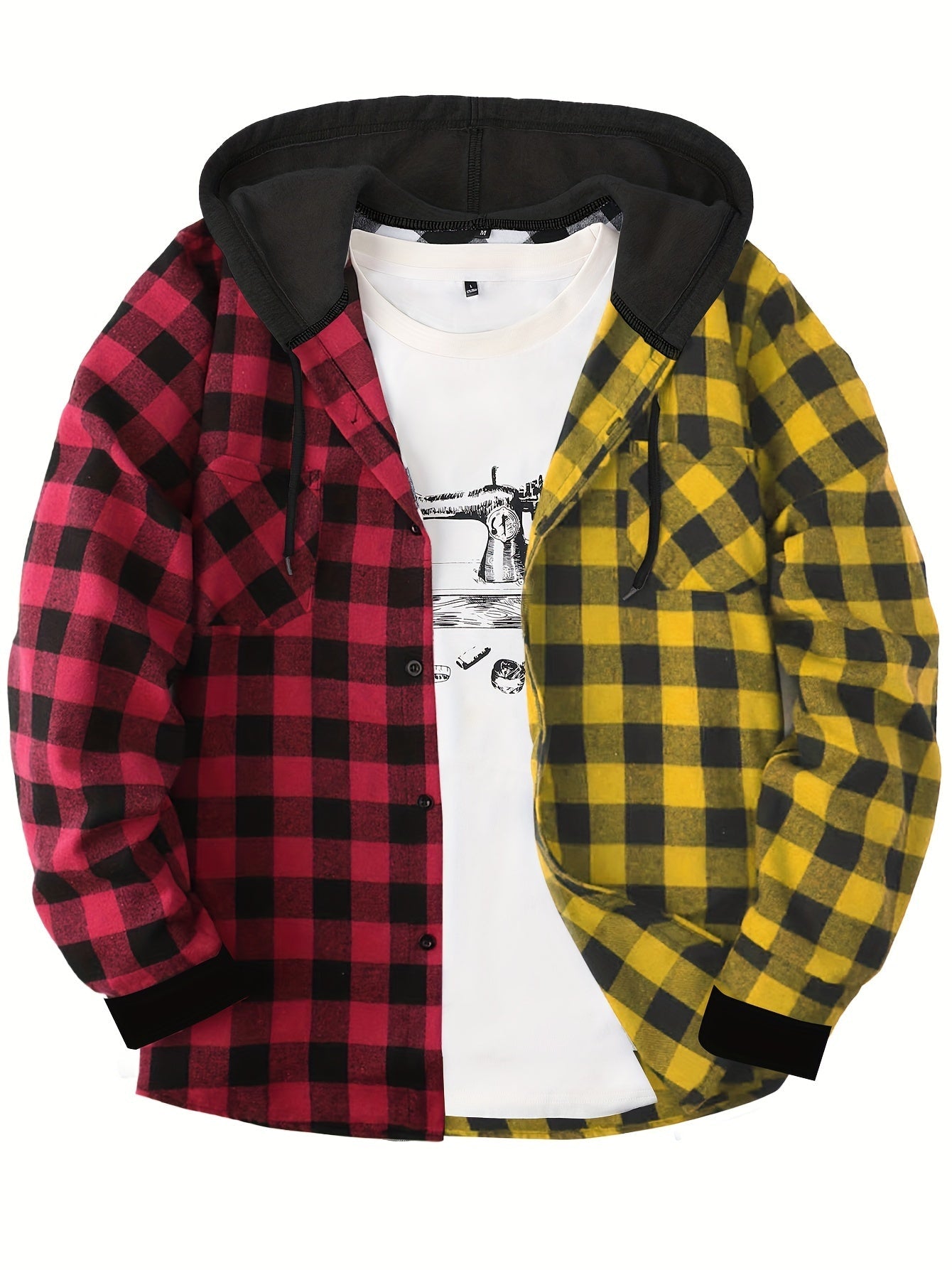 Herren Karo-Hemdjacke mit Kapuze – Lässige Streetwear für Alltag und Freizeit