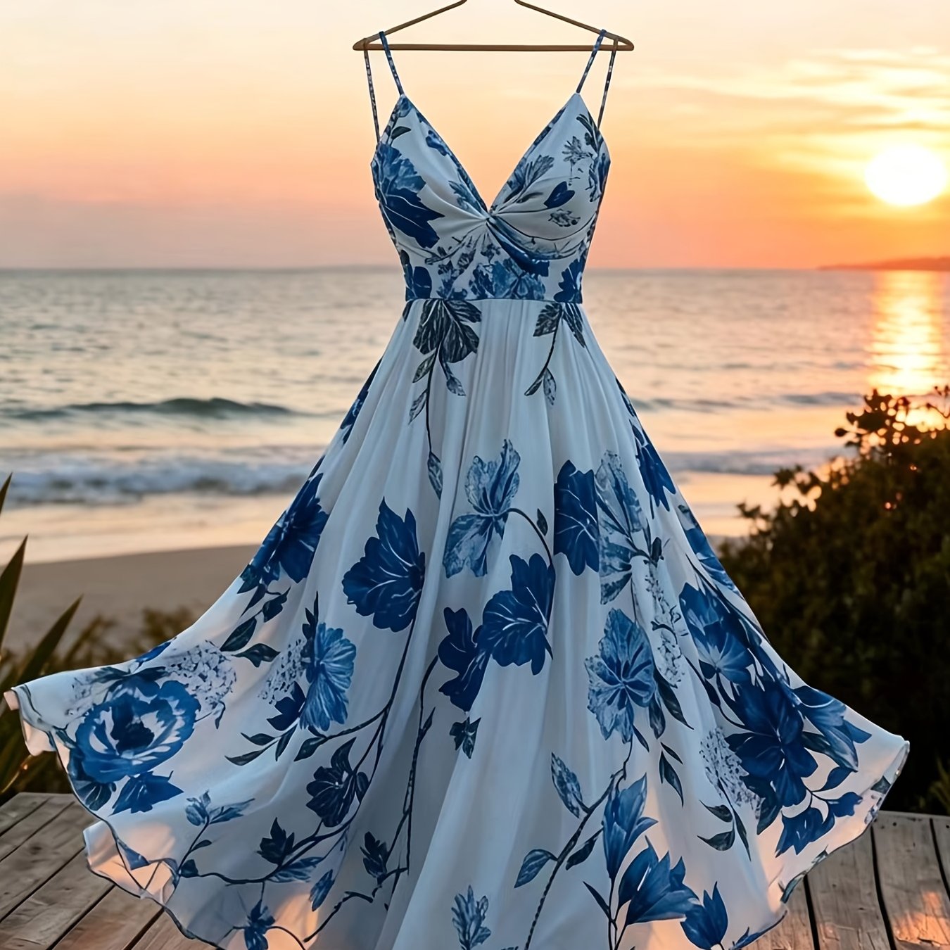 Damen Maxikleid mit romantischem Blumendruck und Eleganz für besondere Anlässe
