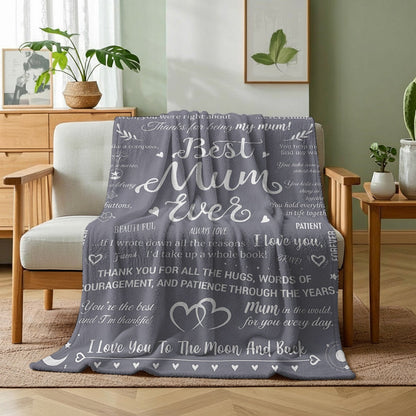 Muttertag Geschenkdecke – Best Mum Ever Kuscheldecke für Frauen, sentimentale Botschaften & Design, perfekte Geschenkidee