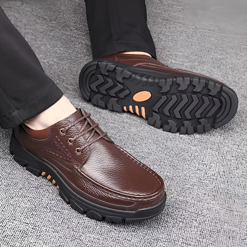 Herren Outdoor Freizeitschuhe mit rutschfester Sohle – Elegante Business-Leder Halbschuhe für Alltag und Büro