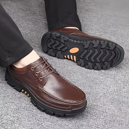 Herren Outdoor Freizeitschuhe mit rutschfester Sohle – Elegante Business-Leder Halbschuhe für Alltag und Büro