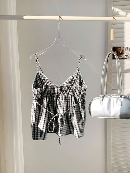 Damen Karierter Ärmelloser Top mit Schmeichelnder Passform – Modischer Freizeit-Look für Sommer & Urlaub