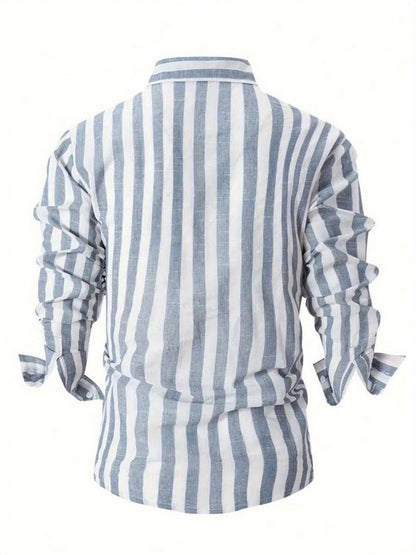 Herren Freizeit Hemd mit Streifenmuster – Moderner Stil für Alltag und Urlaub