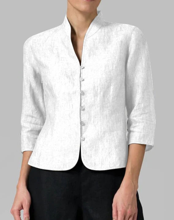 Damen Blazer Stehkragen Elegant Business Freizeitjacke – Zeitloser Style für Büro & Alltag