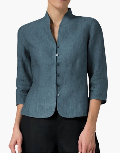 Damen Blazer Stehkragen Elegant Business Freizeitjacke – Zeitloser Style für Büro & Alltag