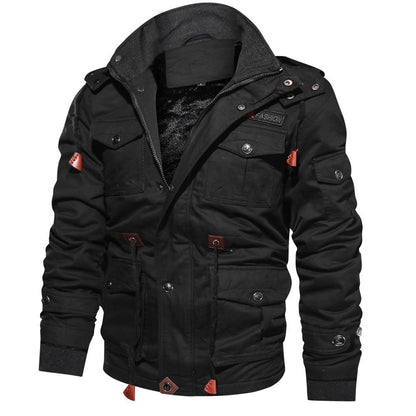 Herren Winterjacke mit Kapuze, Teddyfutter und mehreren Taschen