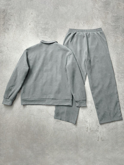 Unisex Trainingsanzug mit Reißverschluss Jacke und Hose, Kontraststreifen