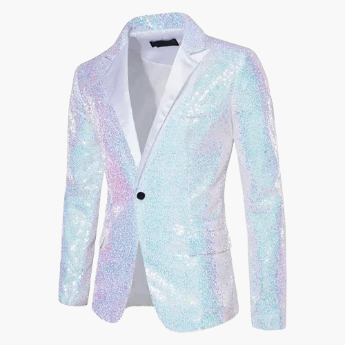 Herren Luxus Pailletten Sakko Blazer für Party und Bühne – Elegantes Glitzer-Design