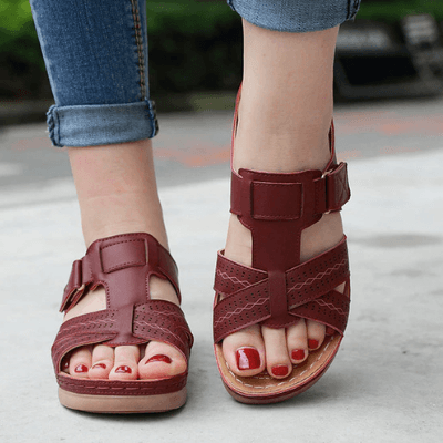 Damen Komfort-Sandalen Slip-On mit Keilabsatz – Bequeme Freizeitschuhe für Alltag und Reisen
