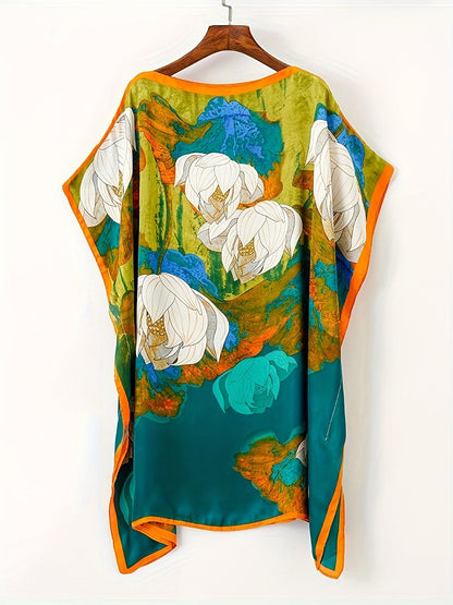 Damen Boho Strandkaftan mit Asymmetrischem Schnitt – Ideal für Urlaub und Sommer