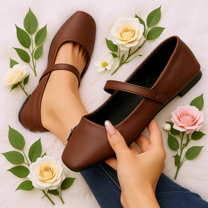 Damen Mary Jane Ballerinas – Bequeme Alltagsschuhe mit Riemen im eleganten Stil