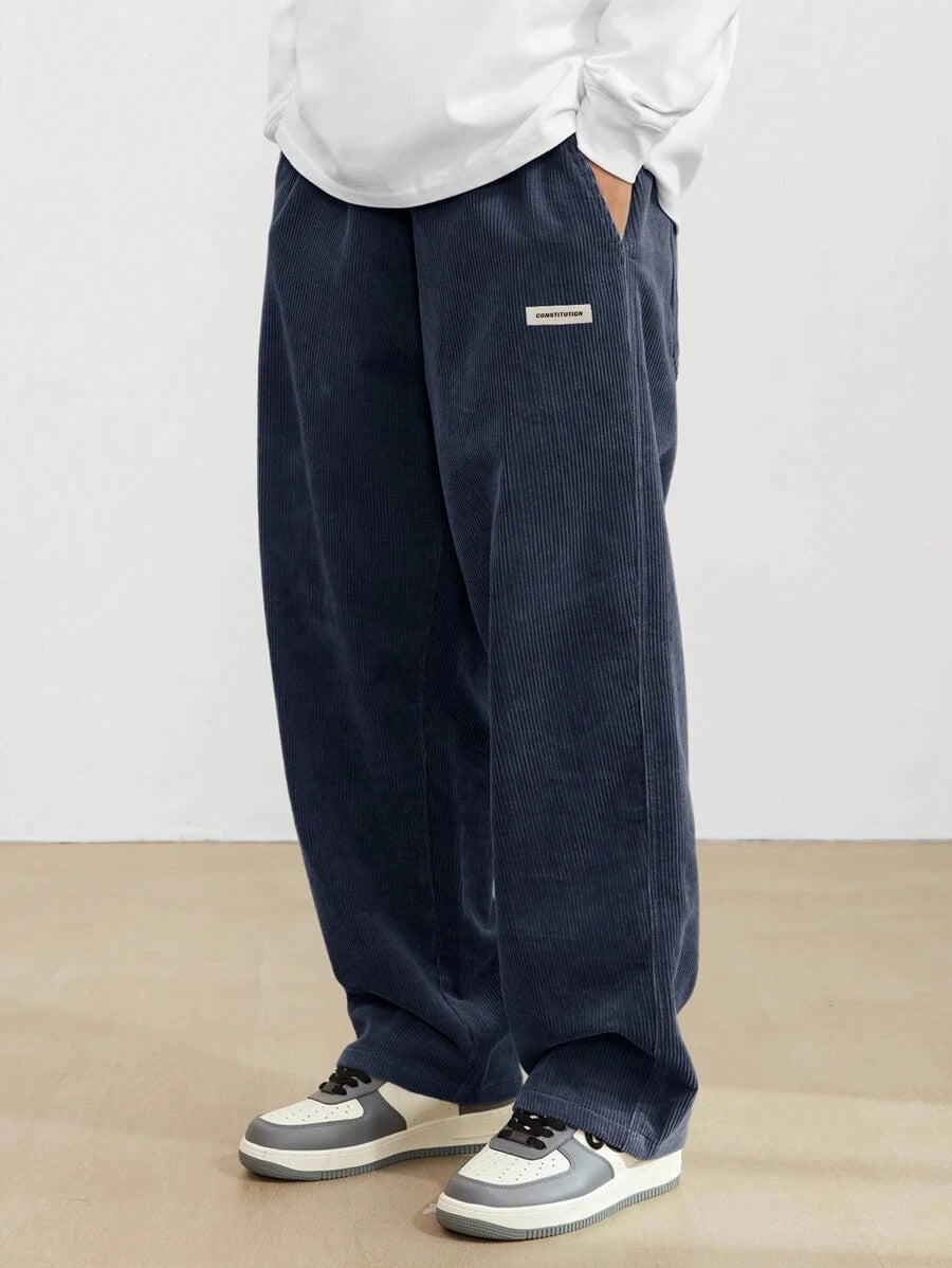 Weit geschnittene Herrenhose mit lockerer Passform – Lässiger Stil für Herbst & Winter