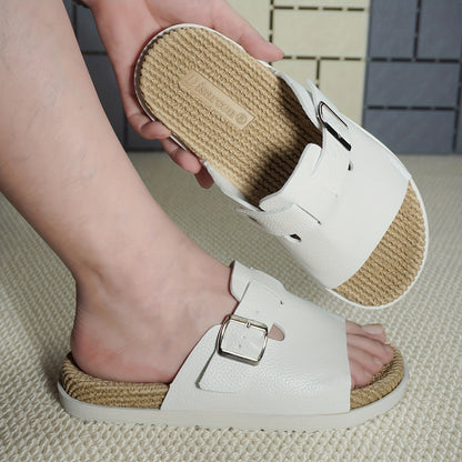 Herren Pantoletten Slip-On Sandalen mit verstellbarem Riemen – Komfort und Stil für Alltag und Freizeit