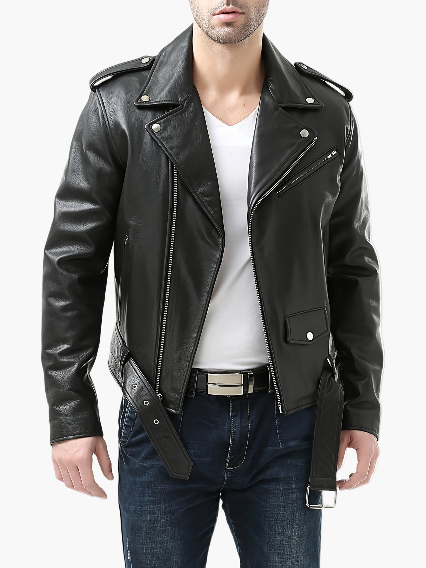 Herren Bikerjacke im Vintage-Stil – Modische Motorradjacke für Alltag und Freizeit