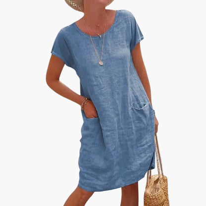 Damen-Freizeitkleid im lockeren Schnitt mit Seitentaschen