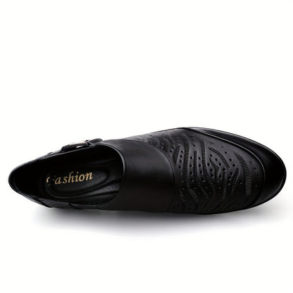Herren Slip-On Loafer – Modische Freizeitschuhe mit Prägung und moderner Schnalle