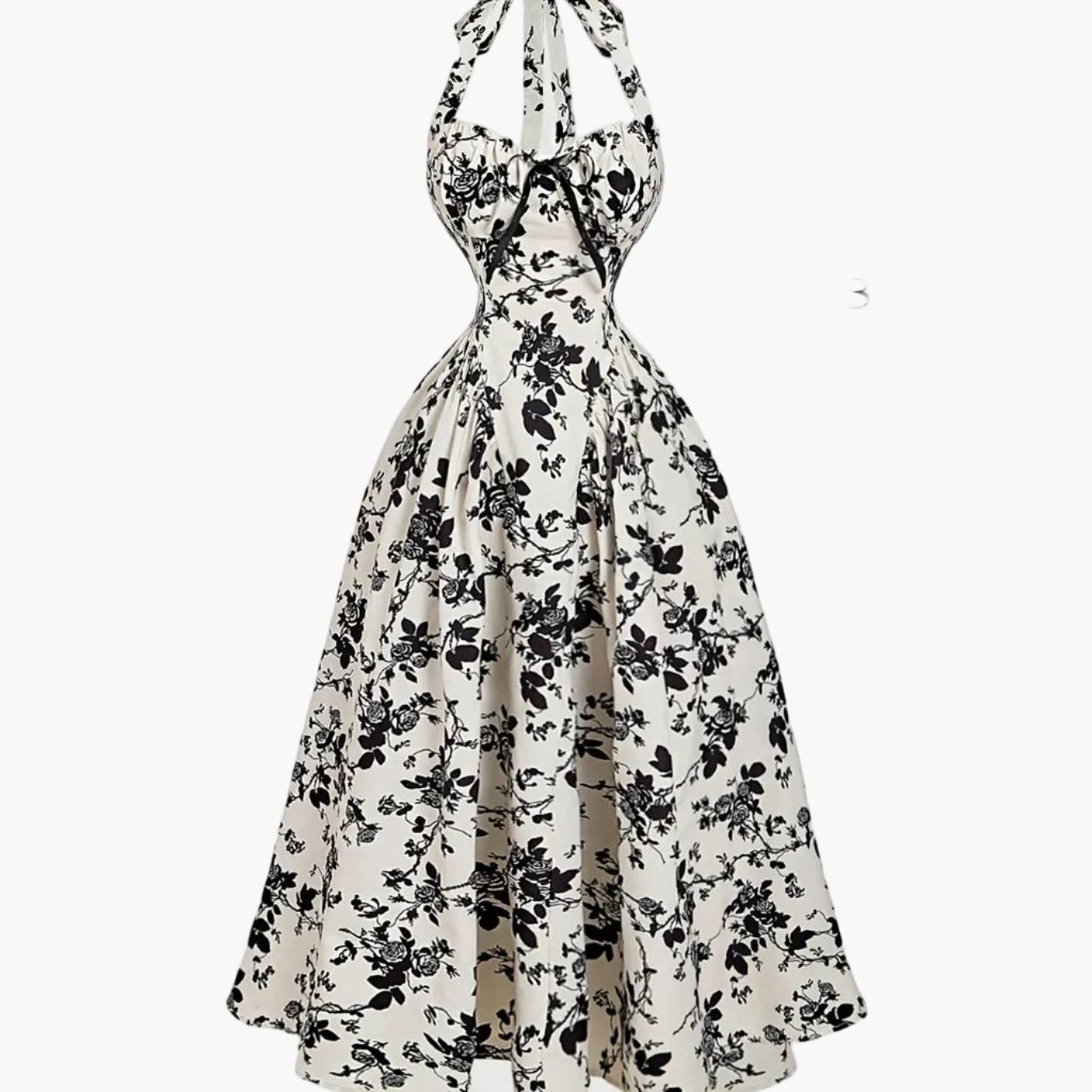 Damen Vintage Cocktailkleid mit Halterneck und Faltenrock – Eleganter Retro-Stil für besondere Anlässe